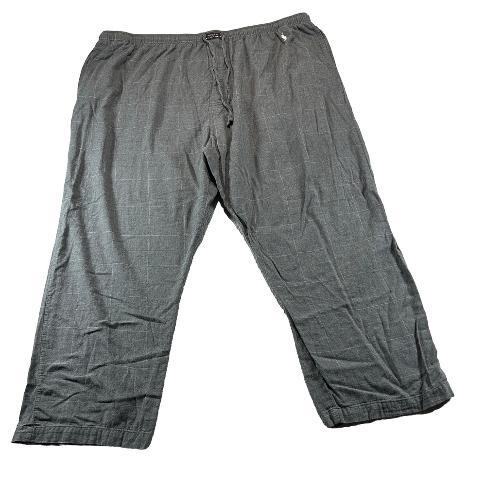 Polo Ralph Lauren Pajama Pants Mens 3X Grey Windowpane Plaid Sleep Loungewear